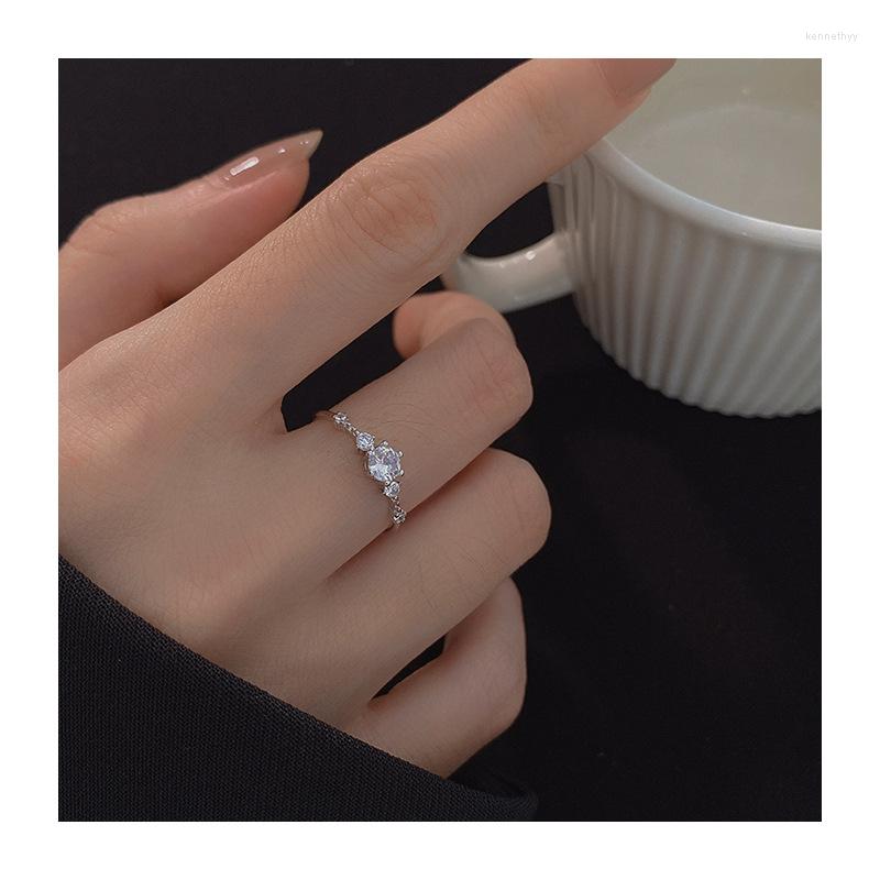 Cluster Rings Bling 925 Sterling Silver Flash Diamond Ring Women Opening Adjustable For Wedding Gift
Cluster Rings Bling 925 Sterling Silver Flash Diamond Ring Women Opening Adjustable For Wedding Gift