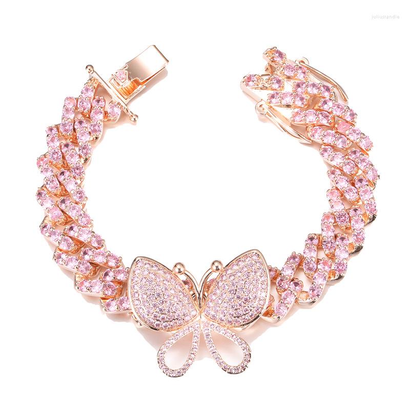 Link Bracelets Hip Hop All Pink Stone Bling Iced Out Inlay Butterfly Solid Cuban Miami Chain For Men Women Rapper Jewelry
Link Bracelets Hip Hop All Pink Stone Bling Iced Out Inlay Butterfly Solid Cuban Miami Chain For Men Women Rapper Jewelry