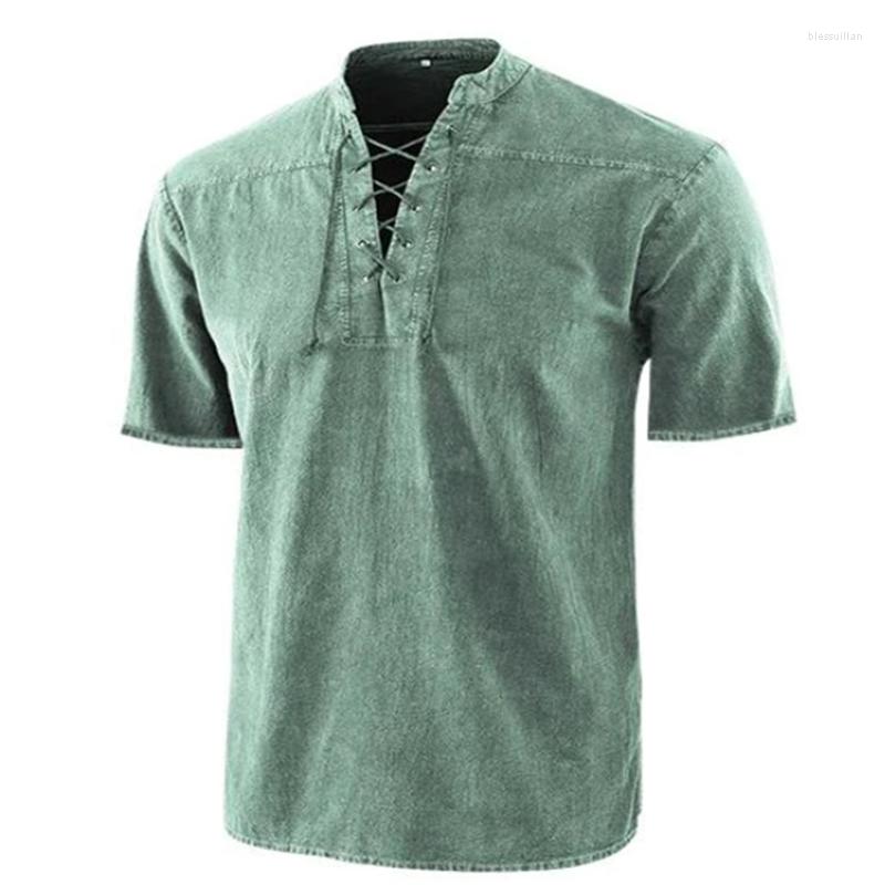 Men's T Shirts Men's Summer V-neck Short Sleeve Shirt Solid Color Retro Casual Loose Lace-up T-shirt Fitness Muscle Clothing S, Yellow
Men's T Shirts Men's Summer V-neck Short Sleeve Shirt Solid Color Retro Casual Loose Lace-up T-shirt Fitness Muscle Clothing S, Yellow