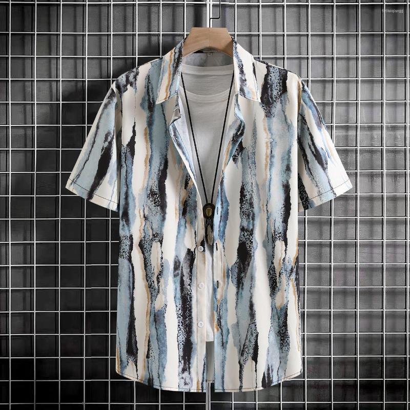 Men' Casual Shirts 2023 Summer Mens Vintage Shirt Man Jade Stripe Digital Printing Short Sleeve Tops Male Hawaiian Beach Harajuku, Fdc056 
Men' Casual Shirts 2023 Summer Mens Vintage Shirt Man Jade Stripe Digital Printing Short Sleeve Tops Male Hawaiian Beach Harajuku, Fdc056