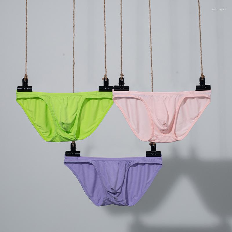 Underpants ADANNU Sexy Bikini Briefs For Men Modal Small Triangle Low Waist Underwear AD7208, Green