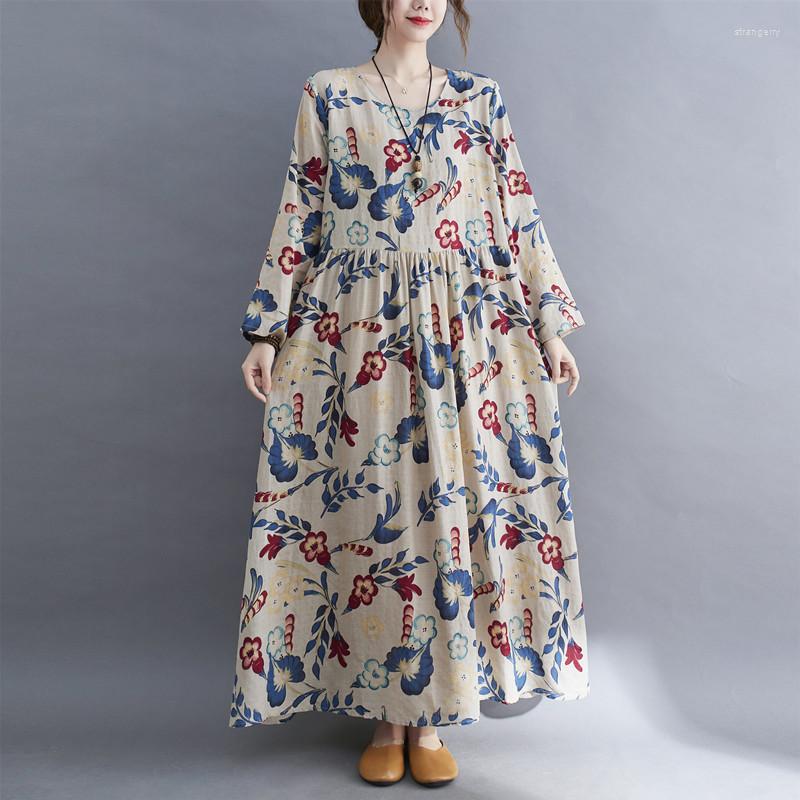 Casual Dresses 2023 Arrival Long Sleeve Autumn Dress Print Floral Cotton Linen Vintage Office Lady OL Work Women Spring, Picture shown
Casual Dresses 2023 Arrival Long Sleeve Autumn Dress Print Floral Cotton Linen Vintage Office Lady OL Work Women Spring, Picture shown