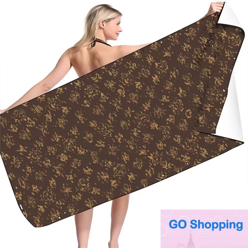 All-match 80-160CM wholesale European designer bath towel comfortable towel portable towel full letter printed beach towel