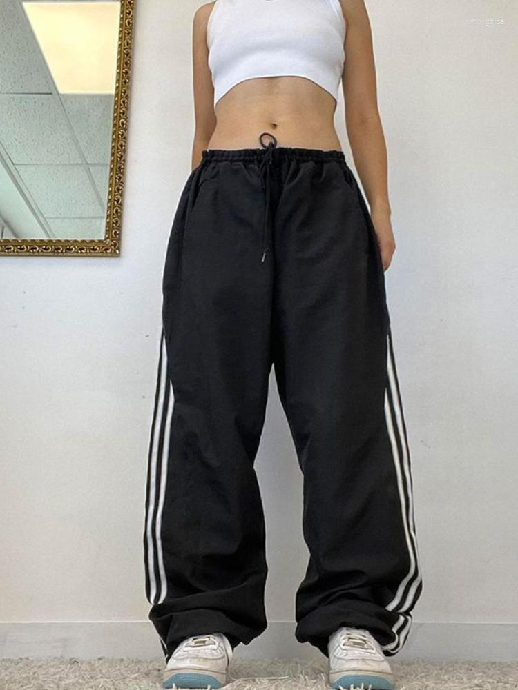 

Women' Pants HOUZHOU Baggy Black Striped Sweatpants Women Casual Classic Wide Leg Joggers Vintage Y2k Female Sports Trousers Oversized