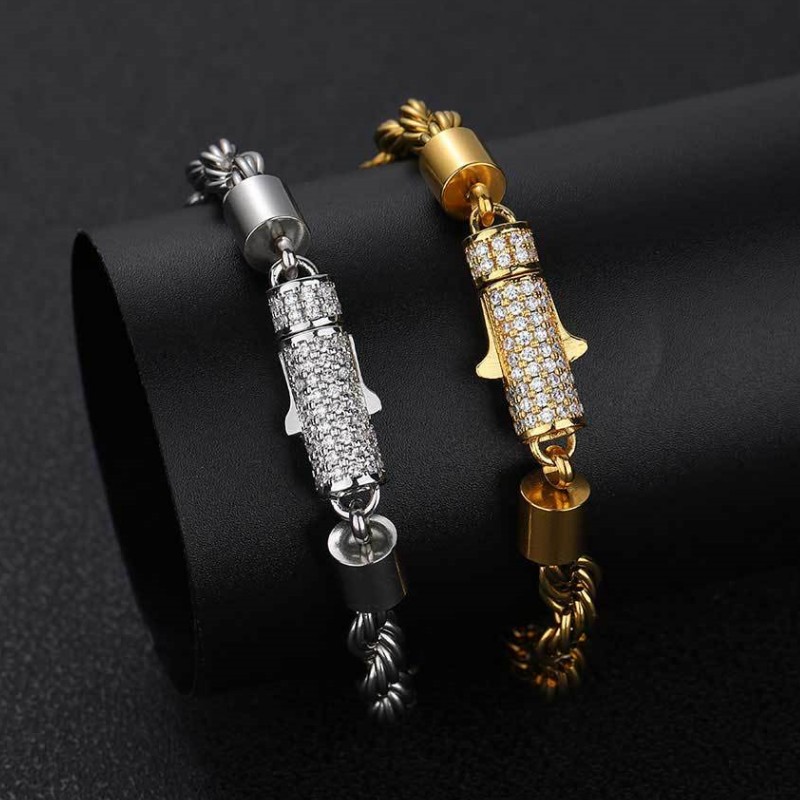 6Mm 16-24Inch 18K Yellow Gold Plated Stainless Steel Rope Chain Necklace 7/8/9Inch Bracelet For Men Women Fashion Jew
