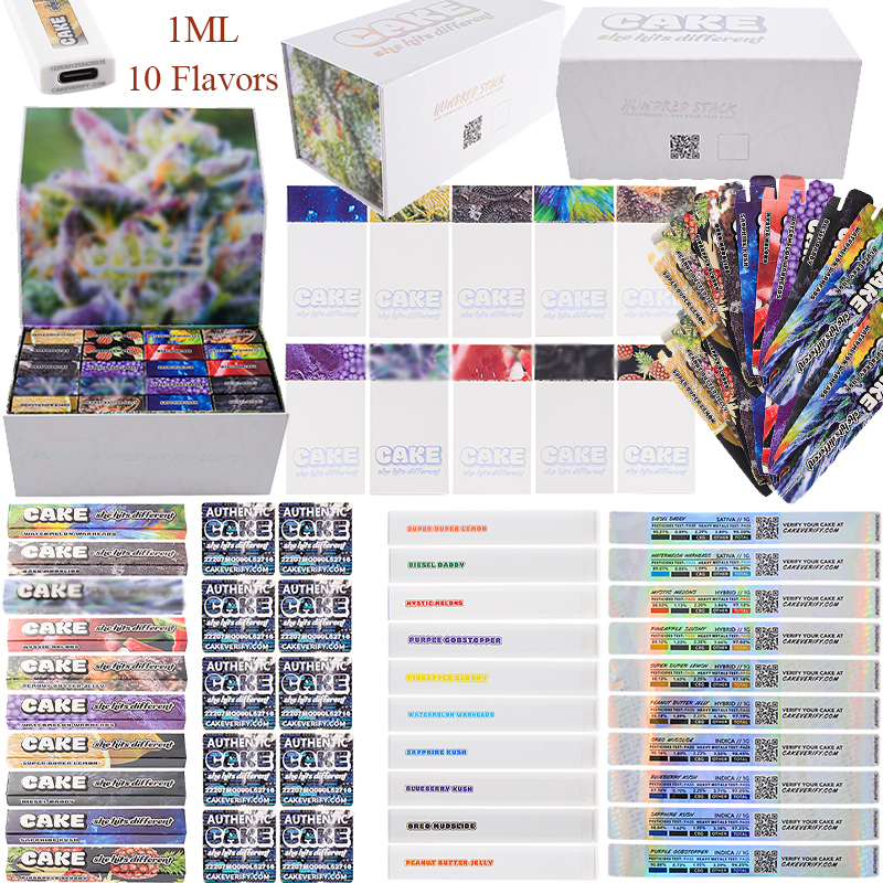 1ML CAKE Gen 6 Five Stack Rechargeable E Cigarette Disposable Vape Pen Empty Device Pods Dab Wax Vaporizers Carts Kits With Box Packaging 10 Flavors Available
1ML CAKE Gen 6 Five Stack Rechargeable E Cigarette Disposable Vape Pen Empty Device Pods Dab Wax Vaporizers Carts Kits With Box Packaging 10 Flavors Available