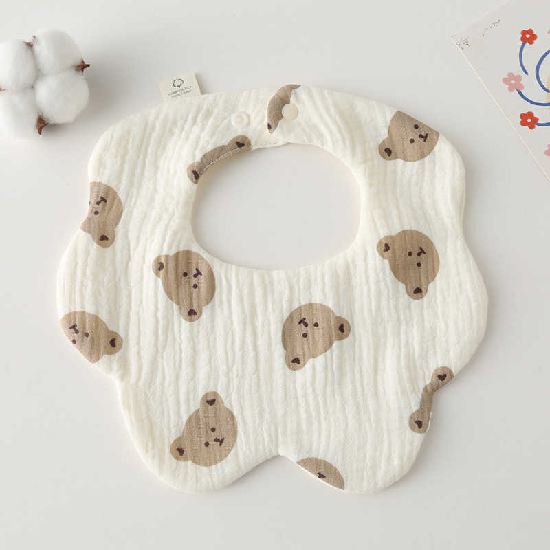 Bibs Burp Cloths Cotton solid color 360 flower newborn baby bib bab G220605 good