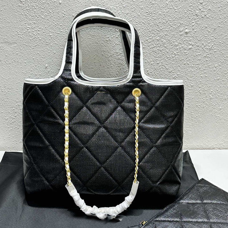 Womens Designer Black Braid Tote Shopping Beach Bags Large Capacity Outdoor Sacoche Purse Gold Metal Hardware Matelasse Chain Crossbody Shoulder Handbags 37X28CM, Box
Womens Designer Black Braid Tote Shopping Beach Bags Large Capacity Outdoor Sacoche Purse Gold Metal Hardware Matelasse Chain Crossbody Shoulder Handbags 37X28CM, Box