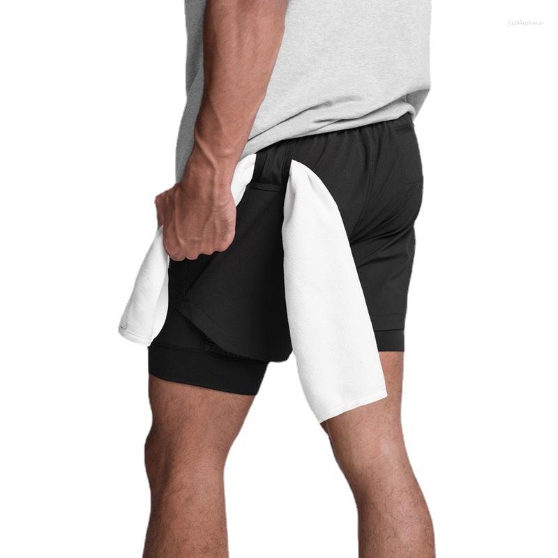 Running Male Gym Men's Crossfit 2 IN 1 Sport Shorts Homme Fiess Basketball Jogging Bodybuilding Short Pants