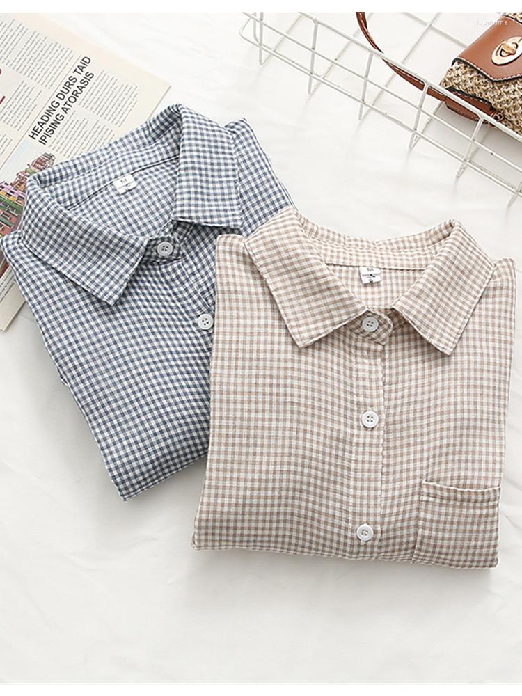 Women' Blouses Lamtrip Sweet Plaid Long Sleeve Cotton Yarn Vintage Girl Shirt Blouse 2023, Beige
Women' Blouses Lamtrip Sweet Plaid Long Sleeve Cotton Yarn Vintage Girl Shirt Blouse 2023, Beige