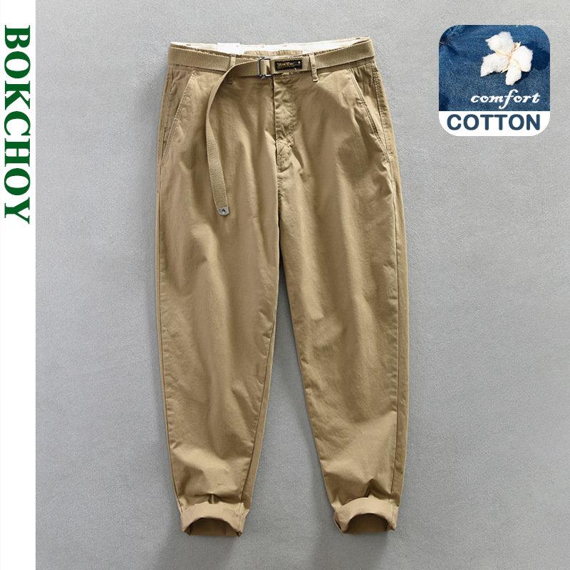 Men's Pants 2023 Spring Casual Trousers For Men Comfortable Cotton Solid Color Loose Clothing With Belt AZ617, Coffee
Men's Pants 2023 Spring Casual Trousers For Men Comfortable Cotton Solid Color Loose Clothing With Belt AZ617, Coffee