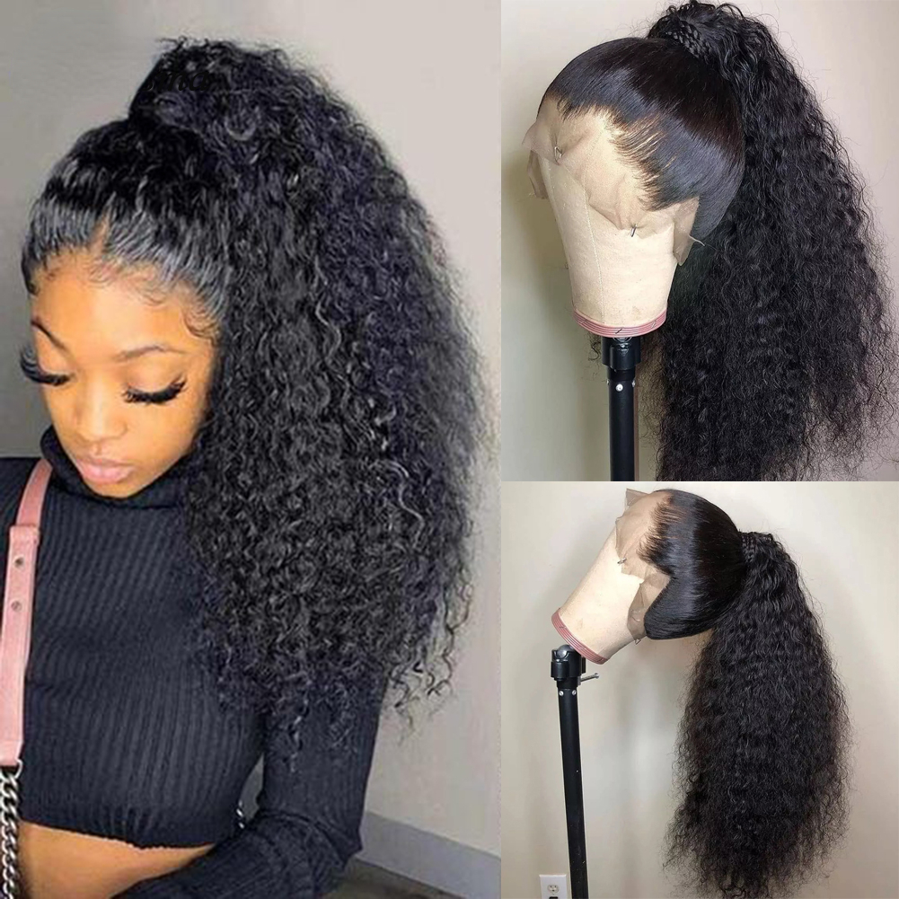 Brazilian 13x4 Deep Wave Frontal Wig HD Transparent Lace Frontal Wig Water Wave Lace Front Wig Curly Wig Synthetic For Women