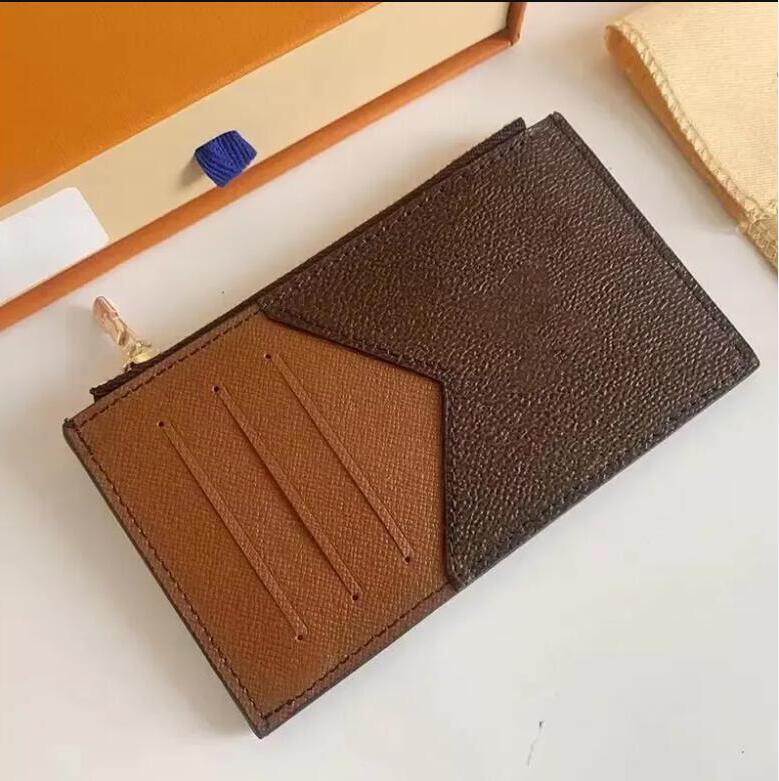 10A High Quality Designer Card Holder Wallet Short Men Women Card holders Purse Coin Key Purse zipper Pocket Interior Slot Pocket Clutch leather envelope card