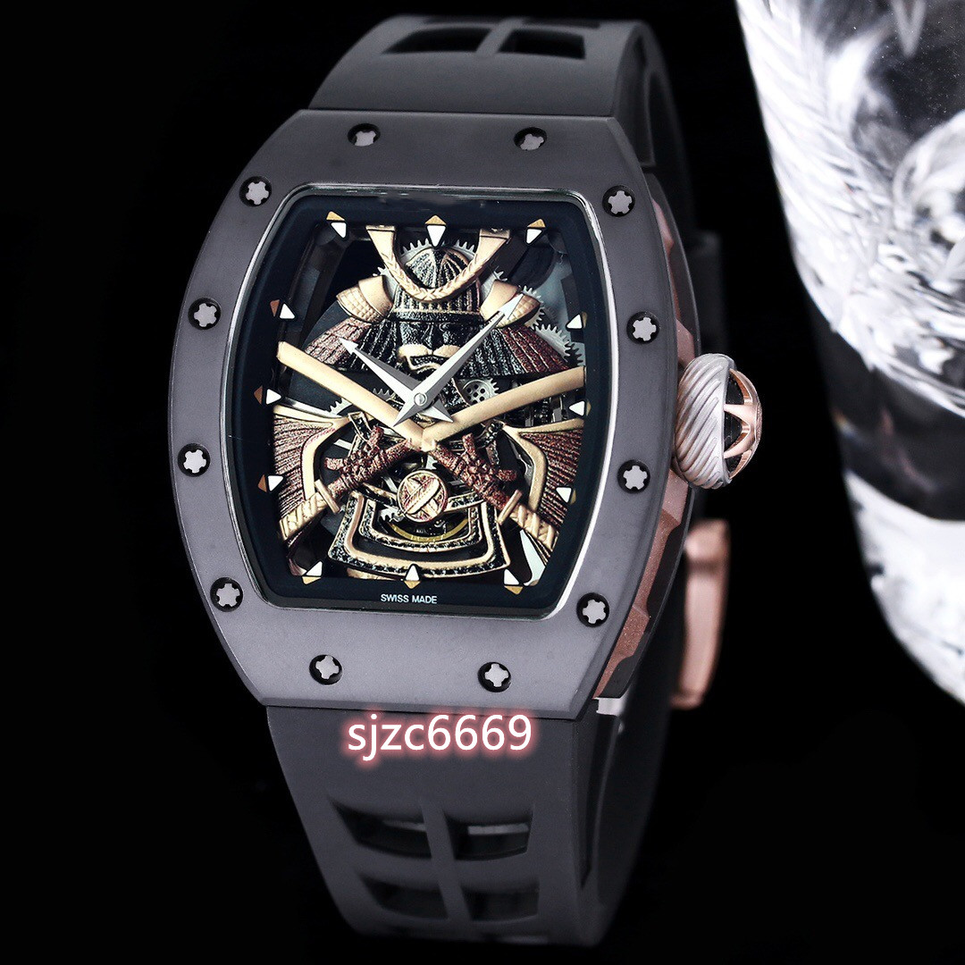 ZY's RM047 watch features a pure hand-carved tourbillon sapphire crystal glass mirror ceramic case with a natural rubber strap, As shown
ZY's RM047 watch features a pure hand-carved tourbillon sapphire crystal glass mirror ceramic case with a natural rubber strap, As shown