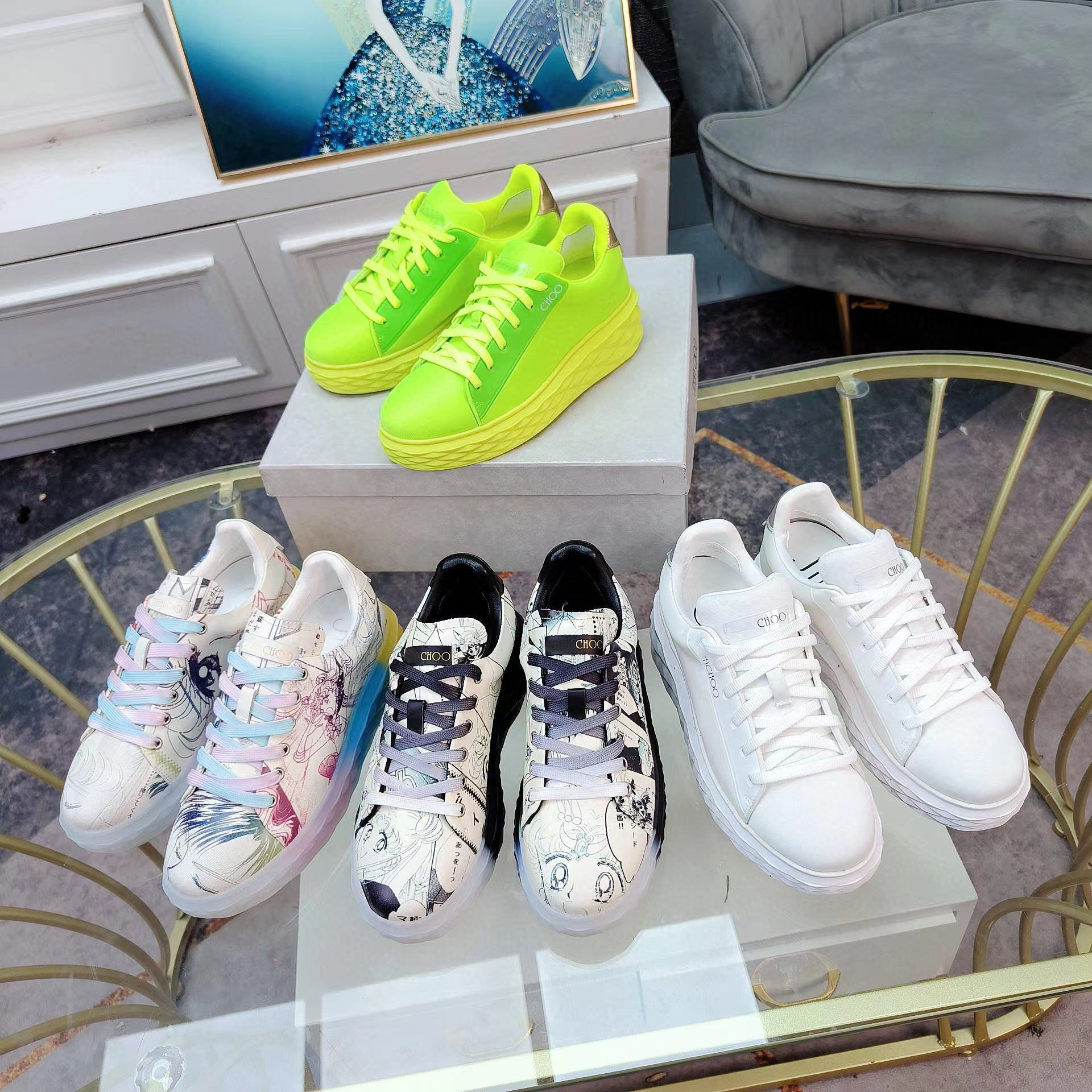 2023 Diamond Light Maxi/F Sneakers Designer Fashion Women Small white shoes Summer leather canvas High quality jelly Casual sports shoes Size 35-40, Color2
2023 Diamond Light Maxi/F Sneakers Designer Fashion Women Small white shoes Summer leather canvas High quality jelly Casual sports shoes Size 35-40, Color2