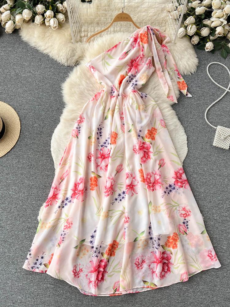 Casual Dresses Women Summer Dress Design Sense One-shoulder Diagonal Collar Holiday Beach Retro Floral Open Back Suspender D2914, Apricot
Casual Dresses Women Summer Dress Design Sense One-shoulder Diagonal Collar Holiday Beach Retro Floral Open Back Suspender D2914, Apricot