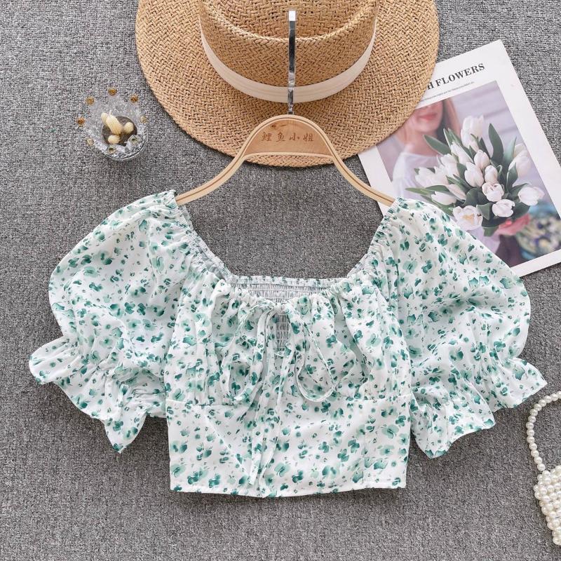 Women's Blouses Vintage Elegant Print Puff Short Sleeve Blouse Fashion Slash Neck Shirt Casual Chic Lace Up Top Fairy Summer Women, Green
Women's Blouses Vintage Elegant Print Puff Short Sleeve Blouse Fashion Slash Neck Shirt Casual Chic Lace Up Top Fairy Summer Women, Green