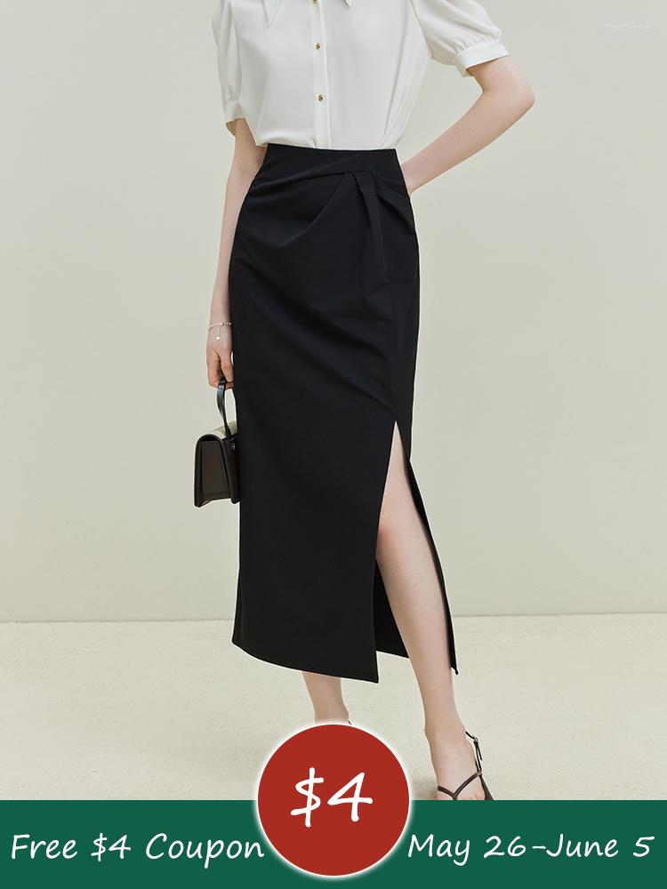 Skirts FSLE Women French Style A-LINE High Waist 2023 Solid Temperament Slit Female Long Skirt Office Lady Summer Mid-Calf, Black
Skirts FSLE Women French Style A-LINE High Waist 2023 Solid Temperament Slit Female Long Skirt Office Lady Summer Mid-Calf, Black