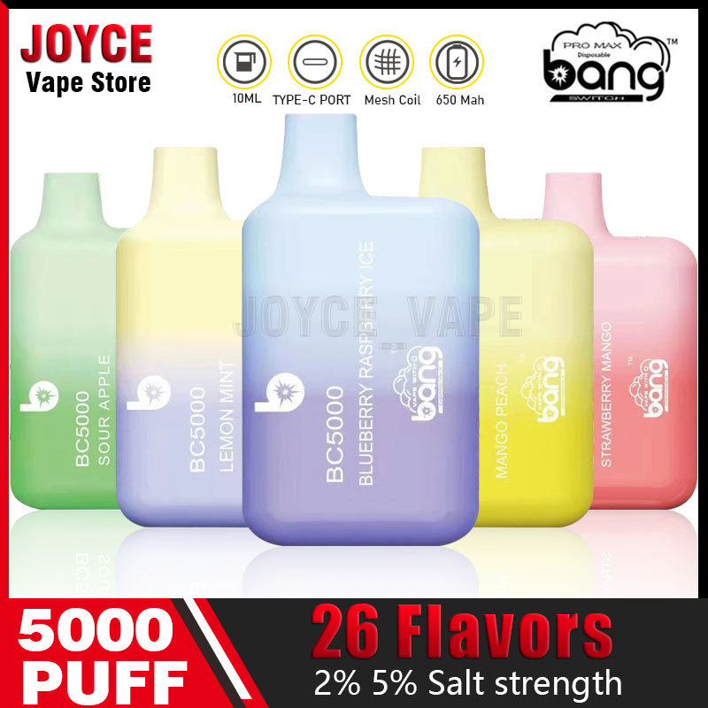 Original Bang vape puff 5000 Disposable Mesh Coil 26 Flavors E Cigarettes Kit 5000 Puffs 10ml 650mAh Rechargeable Vs elfbar BC5000 lost vape bar mary bars
Original Bang vape puff 5000 Disposable Mesh Coil 26 Flavors E Cigarettes Kit 5000 Puffs 10ml 650mAh Rechargeable Vs elfbar BC5000 lost vape bar mary bars