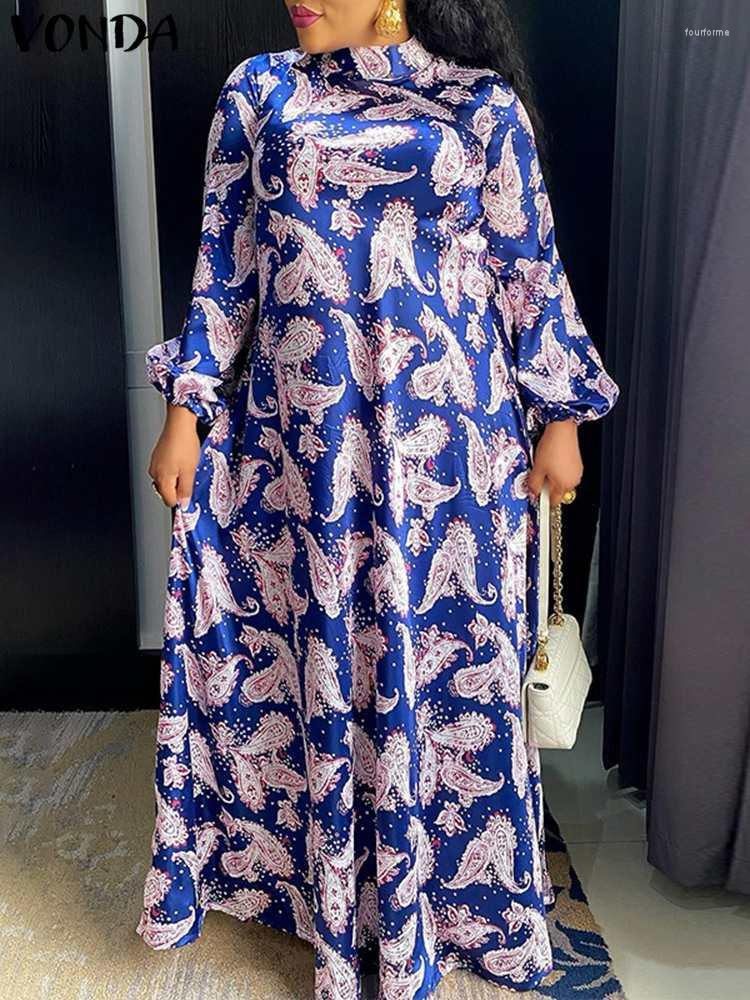 Casual Dresses Summer Dress VONDA 2023 Elegant Women Printed Long Sleeve Stand Collor Holiday Maxi Vintage Loose Party Vestidos, Blue
Casual Dresses Summer Dress VONDA 2023 Elegant Women Printed Long Sleeve Stand Collor Holiday Maxi Vintage Loose Party Vestidos, Blue