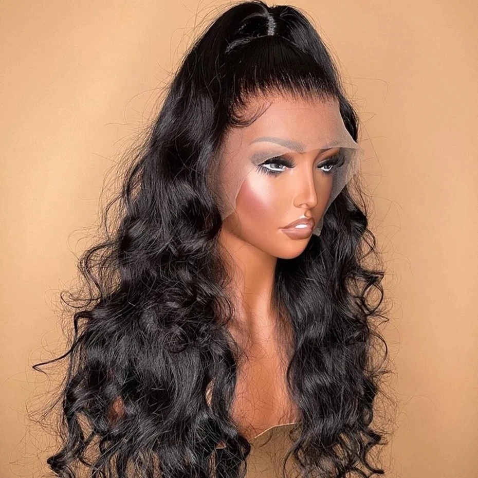 Wavy Brazilian Human hair wigs 360 full lace loose wave 13x4 hd transparent lace front frontal wig pre plucked 180%density 32inch DIVA1