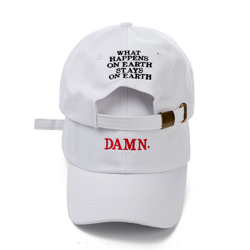 s High Quality Rapper Kendrick Lamar Damn Cap Embroidery DAMN Dad Hat Women Men Baseball Hip Hop Bone 230603
