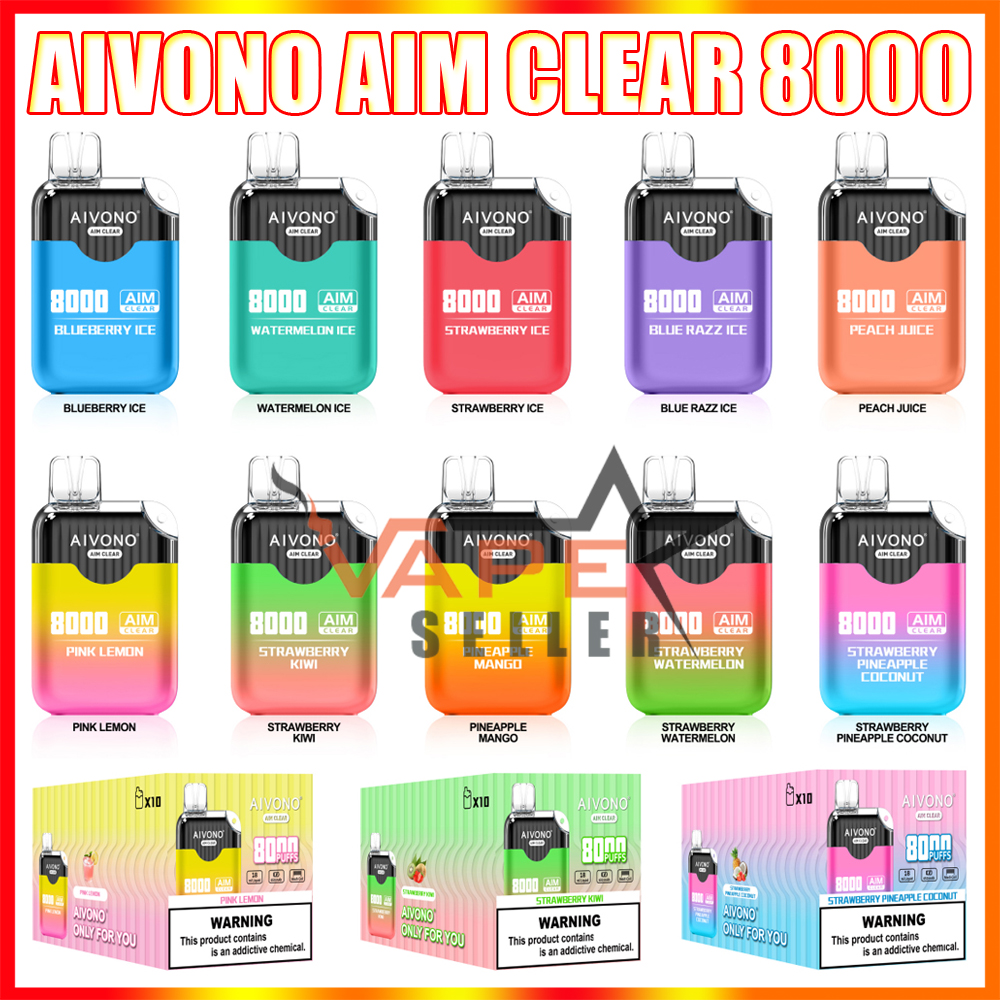Authentic AIVONO AIM CLEAR 8000 Puffs Disposable Vape Box E Cigarette With 650mAh Rechargeable Battery 18ml Pod Esco Bars RandM Tornado ElfBar Pen
Authentic AIVONO AIM CLEAR 8000 Puffs Disposable Vape Box E Cigarette With 650mAh Rechargeable Battery 18ml Pod Esco Bars RandM Tornado ElfBar Pen