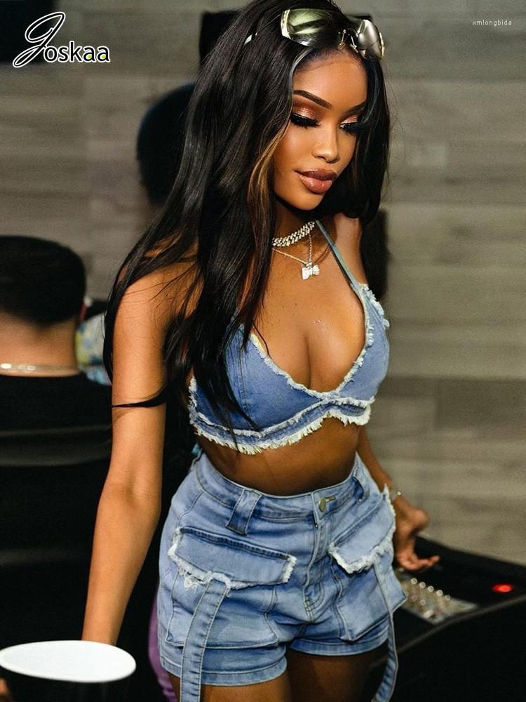 Women' Tracksuits Joskaa Blue Cowboy Two Piece Set Women Sexy Wrap Chest Tops And High Waisted Shorts Matching Summer 2023 Harajuku
Women' Tracksuits Joskaa Blue Cowboy Two Piece Set Women Sexy Wrap Chest Tops And High Waisted Shorts Matching Summer 2023 Harajuku