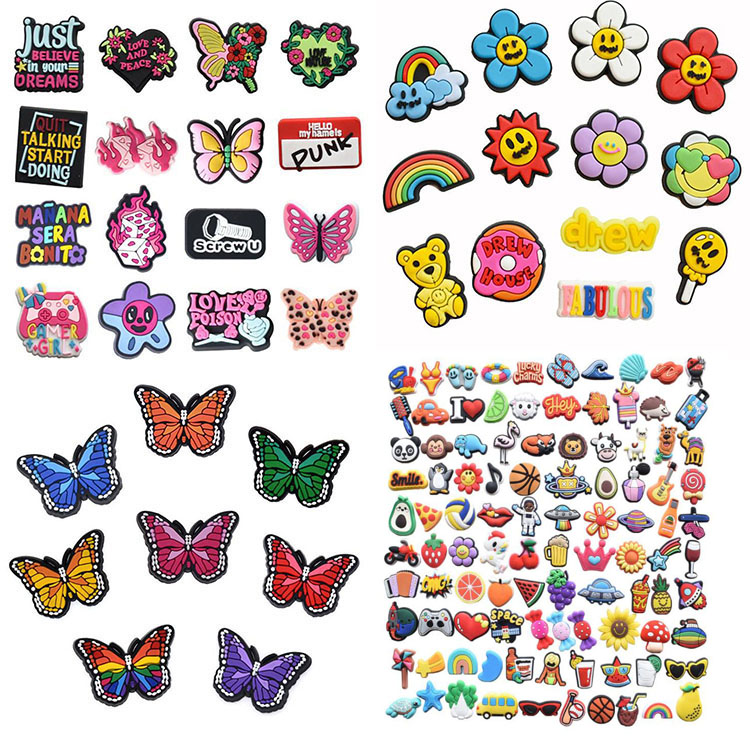 butterfly flowers shoe charms clog wristband decoration garden shoecharms buckle accessories button gift