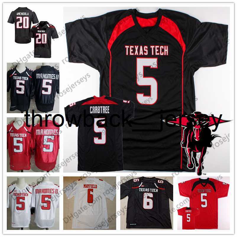 thr 2019 NCAA Texas Tech #5 Patrick Mahomes II Michael Crabtree 6 Baker Mayfield 20 Danny Amendola Black Red White Vintage TTU Football Jersey
thr 2019 NCAA Texas Tech #5 Patrick Mahomes II Michael Crabtree 6 Baker Mayfield 20 Danny Amendola Black Red White Vintage TTU Football Jersey