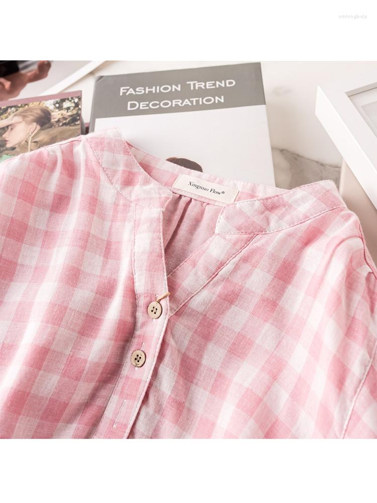 Women's Blouses 5 Colors -- Lamtrip Vintage Plaid Soft Double Layers Cotton Yarn Half Lantern Sleeve V-Neck Shirt Blouse 2023 Summer, Khaki
Women's Blouses 5 Colors -- Lamtrip Vintage Plaid Soft Double Layers Cotton Yarn Half Lantern Sleeve V-Neck Shirt Blouse 2023 Summer, Khaki
