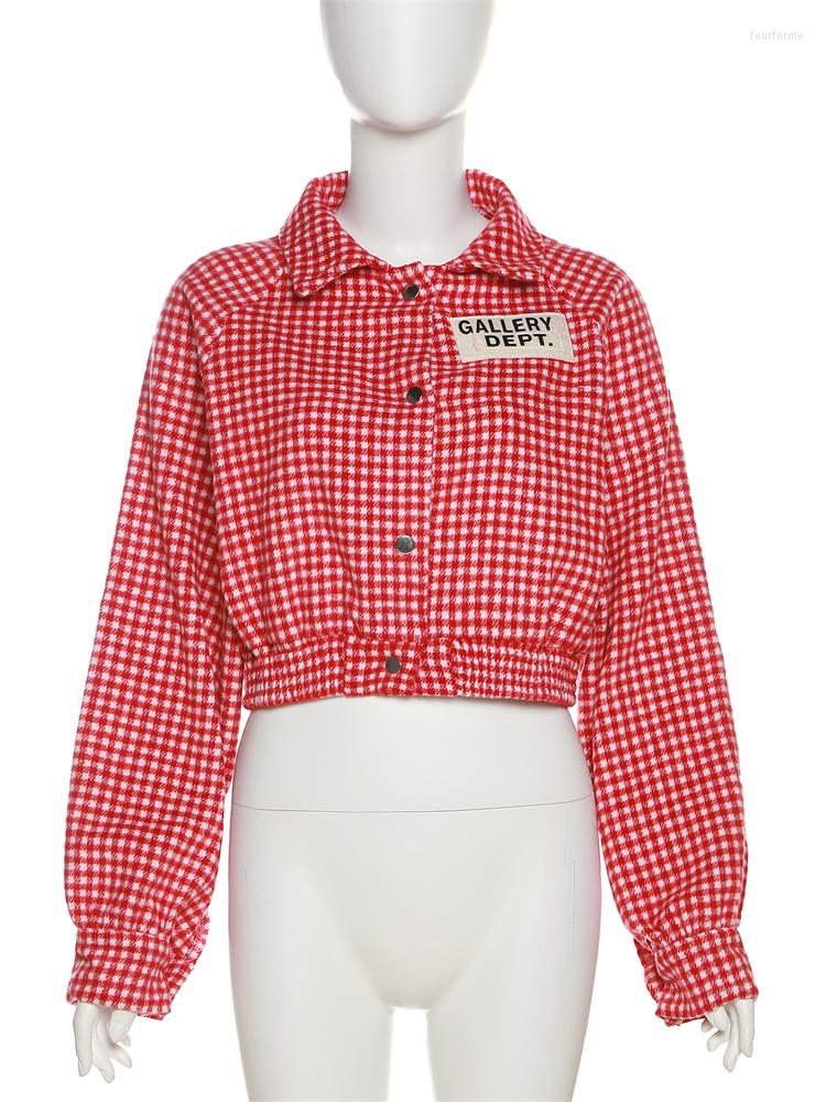 Women' Jackets Nibber Plaid Print Turn-down Collar Jacket Women Casual Letter Splicing Loose Marajuku Coat Femal Fashion Hipster Top, Red
Women' Jackets Nibber Plaid Print Turn-down Collar Jacket Women Casual Letter Splicing Loose Marajuku Coat Femal Fashion Hipster Top, Red