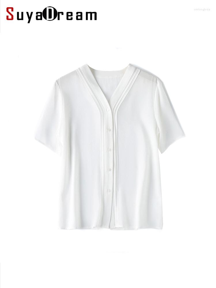 Women's Blouses SuyaDream Woman White Shirts Mulberry Silk Short Sleeves V Neck Solid Chic 2023 Spring Summer Office Lady Top Black
Women's Blouses SuyaDream Woman White Shirts Mulberry Silk Short Sleeves V Neck Solid Chic 2023 Spring Summer Office Lady Top Black