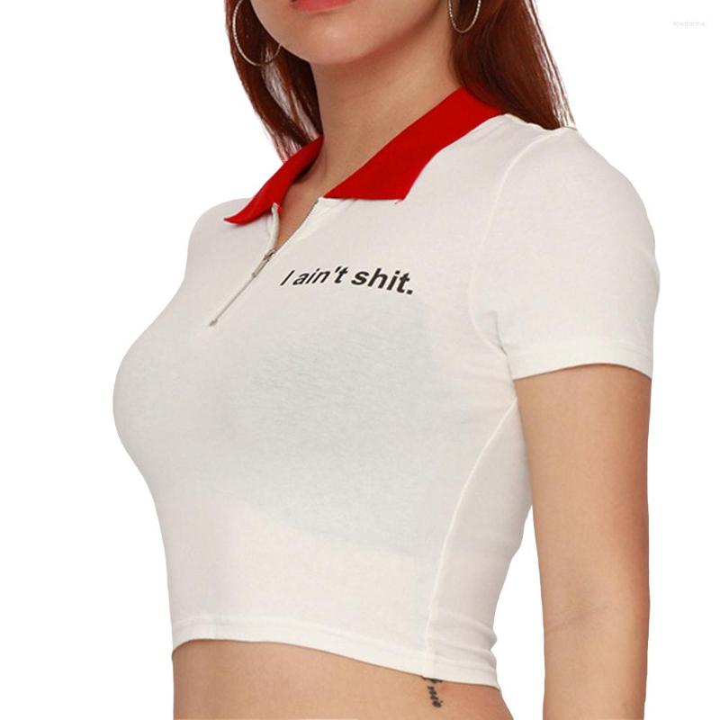 Women' T Shirts Summer Women Fashion Letter Print T-shirt Slim Zipper Crop Top Color Block Clothes Y2K Casual Ins Styles T-Shirts Tee, White
Women' T Shirts Summer Women Fashion Letter Print T-shirt Slim Zipper Crop Top Color Block Clothes Y2K Casual Ins Styles T-Shirts Tee, White