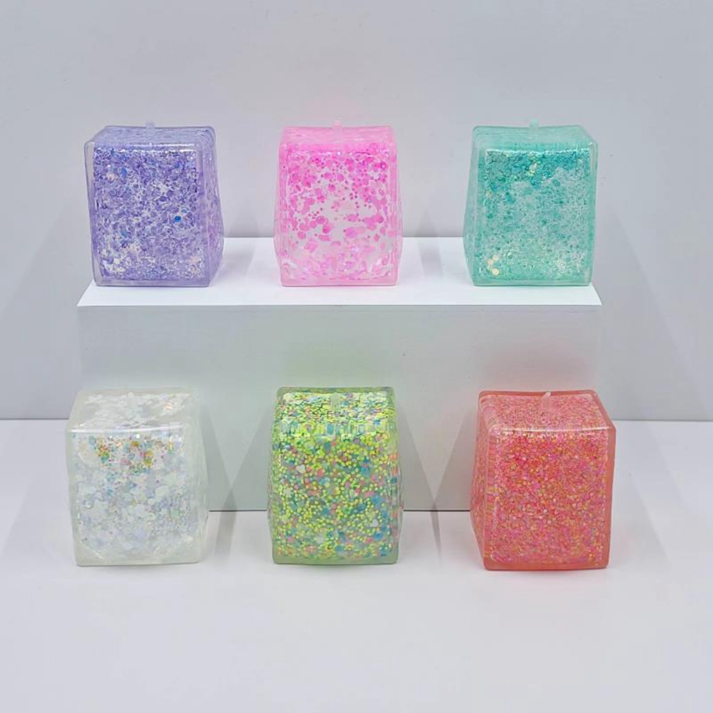 Giltter Ice Cube Slow Rising Mochi Figet Toys Funny Decompression Vent Squeeze Ball Gift Squishy Squeeze Stress Reliever Fidgets Sensory Toy 2106