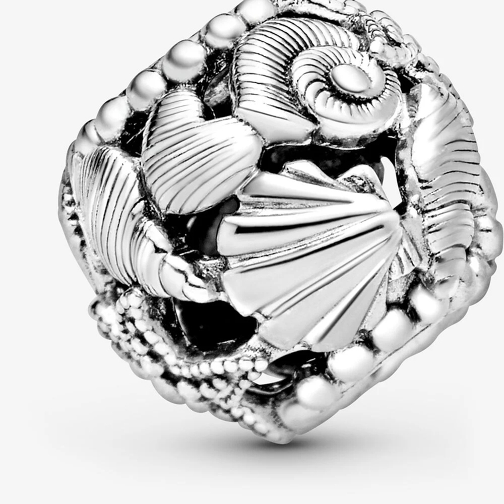 New 925 Sterling Silver Color Ocean Series Flamingo Starfish Shell Charm Fit S925 Snake Bracelet For Women Jewelry Free Delivery
