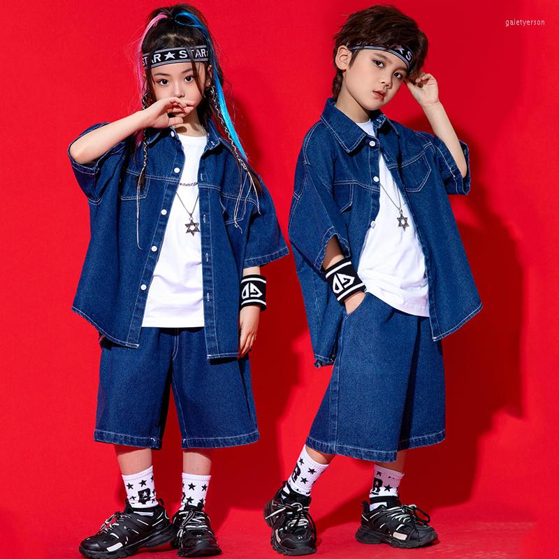 Stage Wear Children Modern Jazz Dance Performance Costumes For Kids Loose Denim Suit Girls Streetwear Boys Hip Hop Clothing DQS13032, T-shirt
Stage Wear Children Modern Jazz Dance Performance Costumes For Kids Loose Denim Suit Girls Streetwear Boys Hip Hop Clothing DQS13032, T-shirt