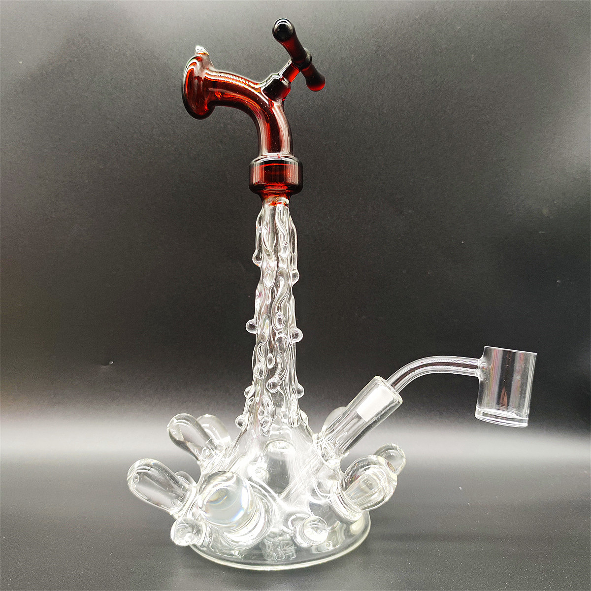 Master Piece Heady Glass Bong Glass Functional Splashing Water Bong 10MM Female Joint Perc Hookah Pipe Terp Slurper Bubbler Oil Rig
