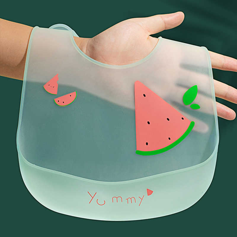 Bibs Burp Cloths thin silicone children's baby weight waterproof bib foldable storage for lunch supplies G220605
