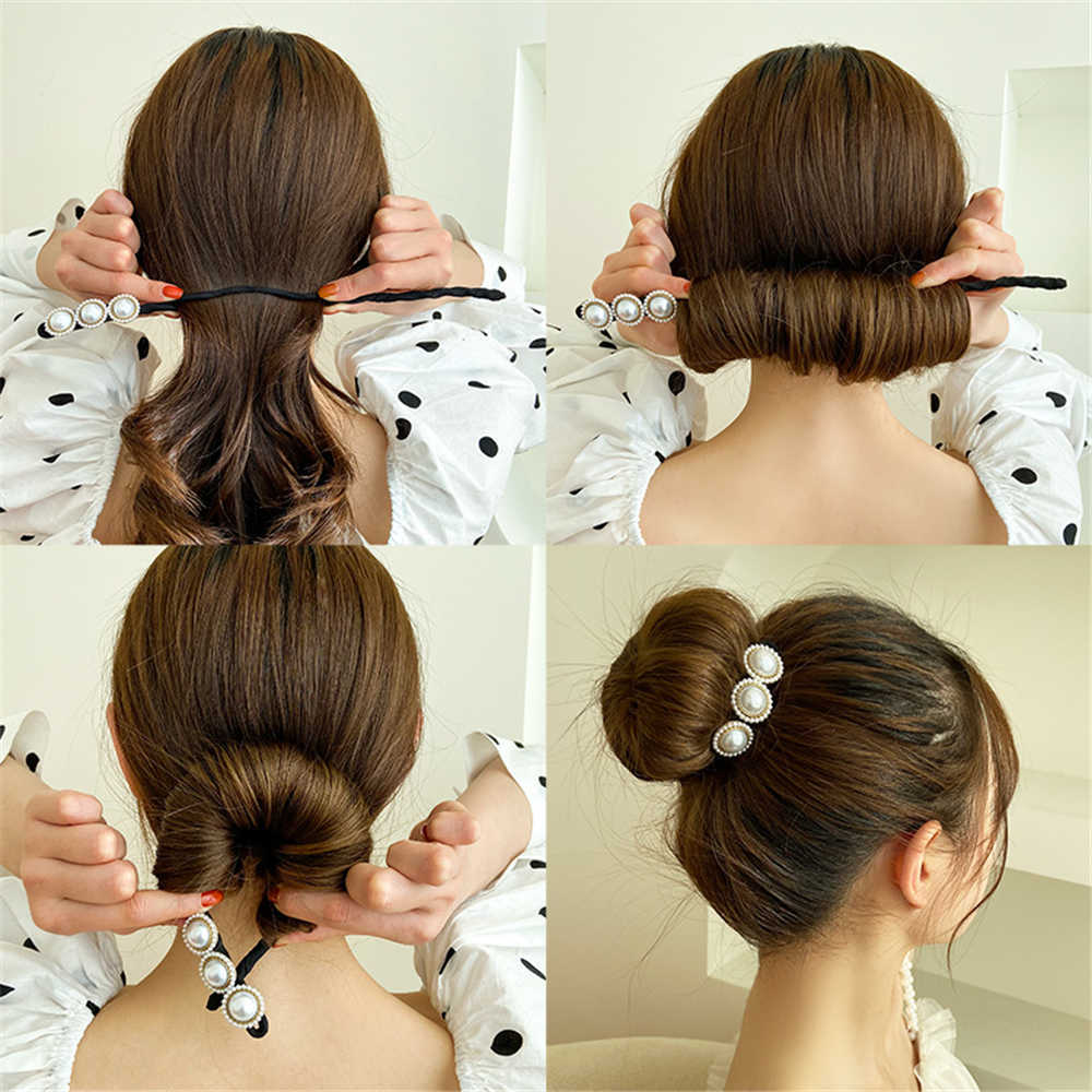 Other Elegant Fashion Flower Hairpin Bun Maker Headband Lazy Hair Accessories Women Hairstyle Hair Stick Banquet For Party