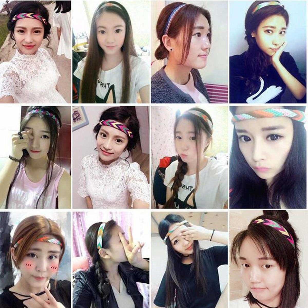 Other Colorful Braided Headbands Bandanas Hairband For Girls Summer Beach Party Hair Accessories