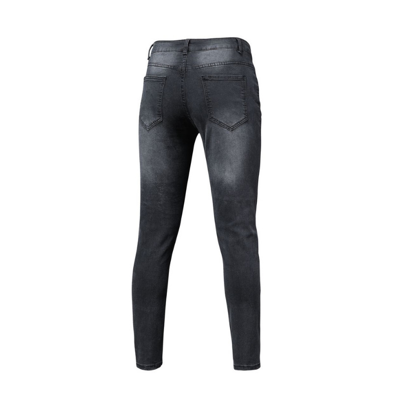 Mens Jeans Four Seasons Slim Pencil Pants Edging Spray Paint Printing Splicing Fashion Casual Denim Men 230606
