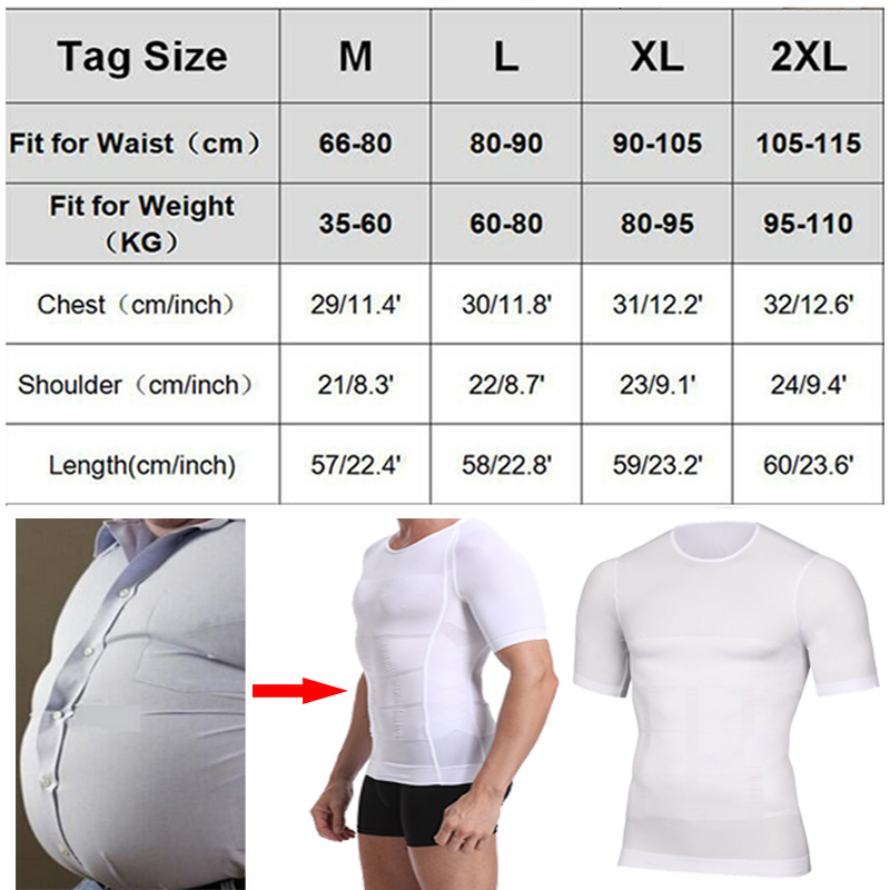 Men's Body Shapers Classix Men Body Toning T-Shirt Slimming Body Shaper Posture Shirt Belly Control Gynecomastia Vest Compression Man Tummy Corse