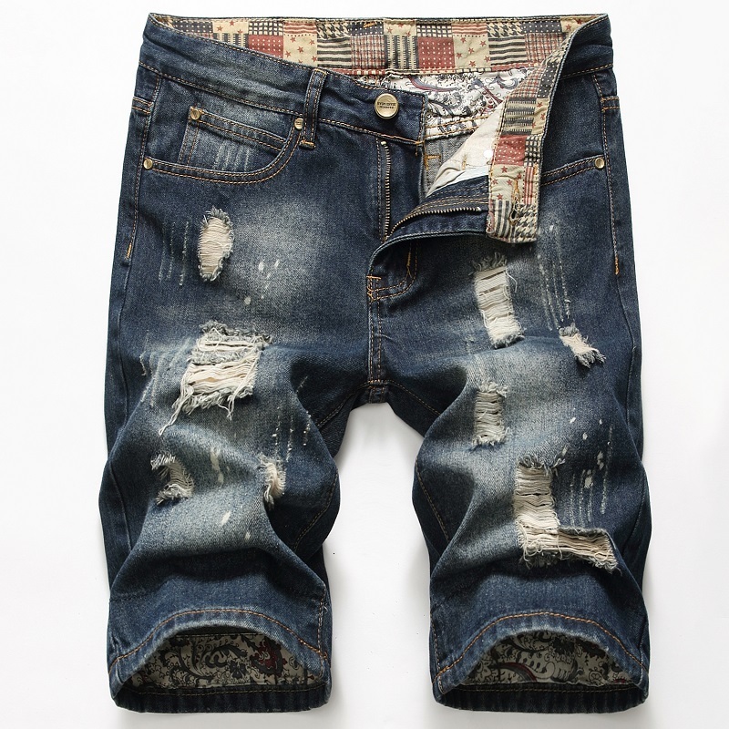 Mens Jeans Ripped Short Clothing Bermuda Cotton Shorts Breathable Denim Male Fashion Size 2840 230606