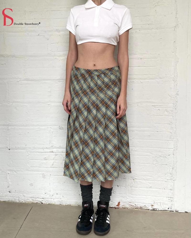 Skirts Plaid Half Mid Length Summer And Spring Women's School Low Waist Pleated Skirt Casual Style, Green
Skirts Plaid Half Mid Length Summer And Spring Women's School Low Waist Pleated Skirt Casual Style, Green