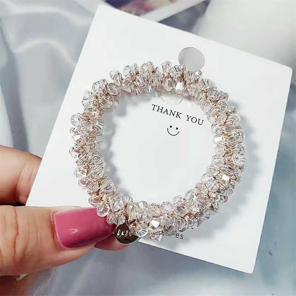 Other Rhinestone Hair Elastics Ties Holders Champagne Hair Tie Hair Accessories for Women and Girls