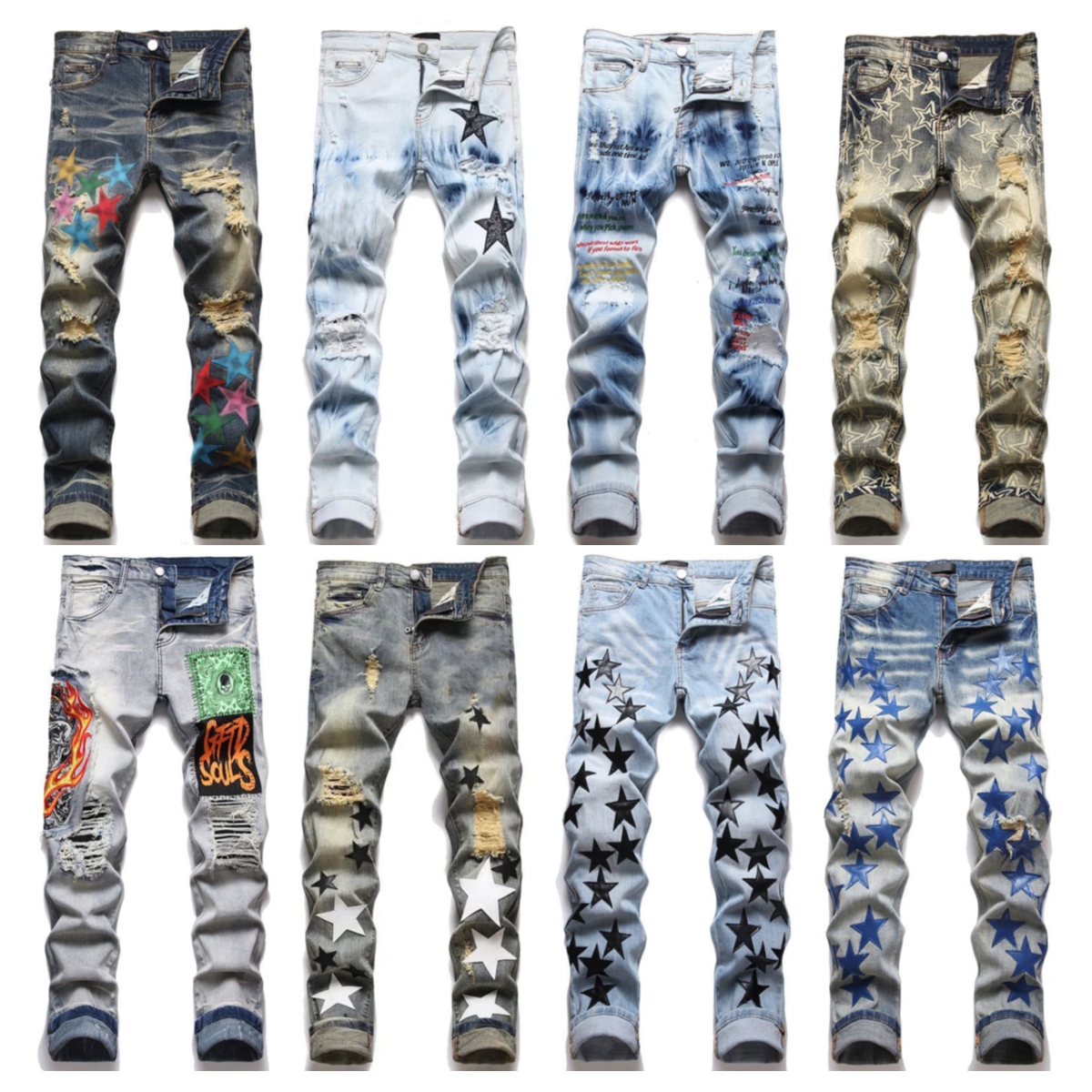Amiris Mens Jeans Ripped Fashion Womens Designers Distressed Biker Slim Straight Denim For Men s Print Army Mans Skinny Designer High Hip Hop Street Brand jean, #42
Amiris Mens Jeans Ripped Fashion Womens Designers Distressed Biker Slim Straight Denim For Men s Print Army Mans Skinny Designer High Hip Hop Street Brand jean, #42