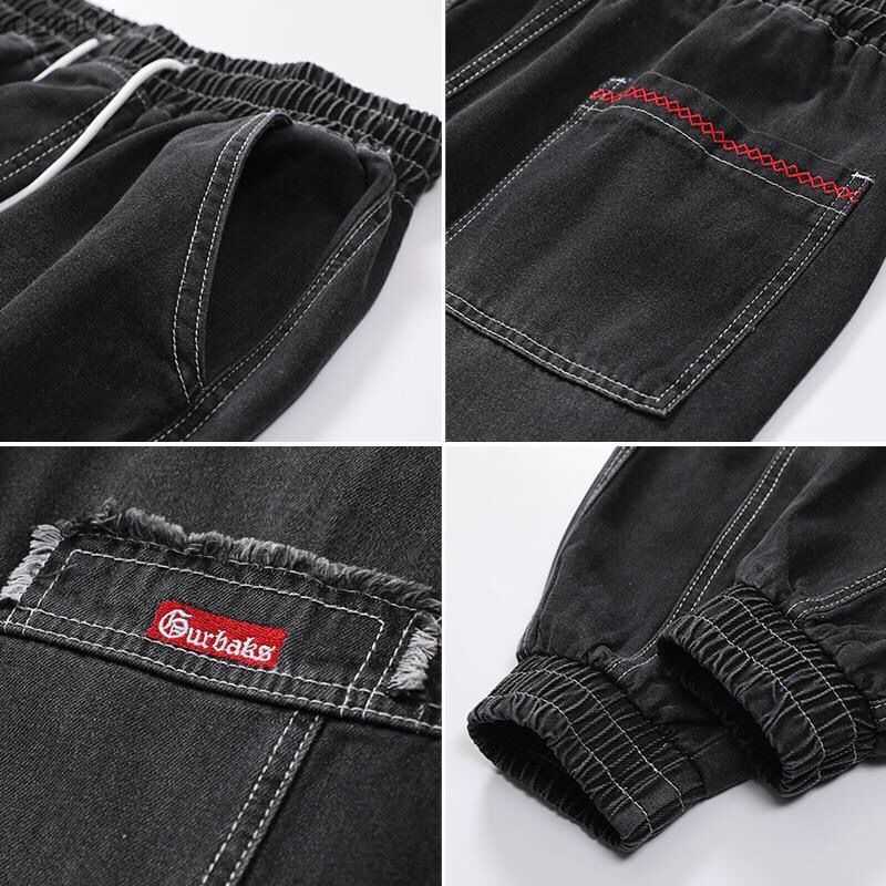 Streetwear Hip Hop Cargo Pants Men's jeans Cargo Pants Elastic Harun pants Joggers Pants In Autumn and Winter L230520