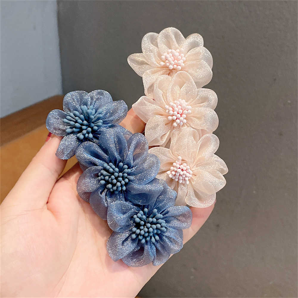 Other New Fashion Women Camellia Spring Hair Net Yarn Hairpins Wedding Hairgrip For Girls Barrettes Hair Accessories