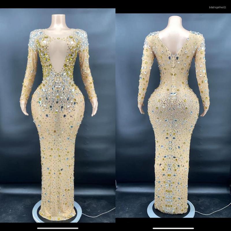 Casual Dresses 2023 Design Gold Big Crystals Transparent Dress Evening Birthday Celebrate Luxurious Outfit Costume Dancer Flashing
Casual Dresses 2023 Design Gold Big Crystals Transparent Dress Evening Birthday Celebrate Luxurious Outfit Costume Dancer Flashing